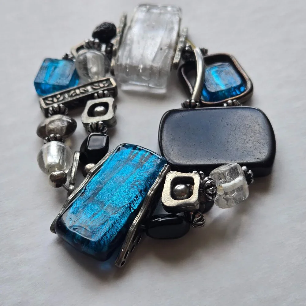 Chunky Designer Stretch Bracelet by Chantale Gelinas - Picture 1 of 5